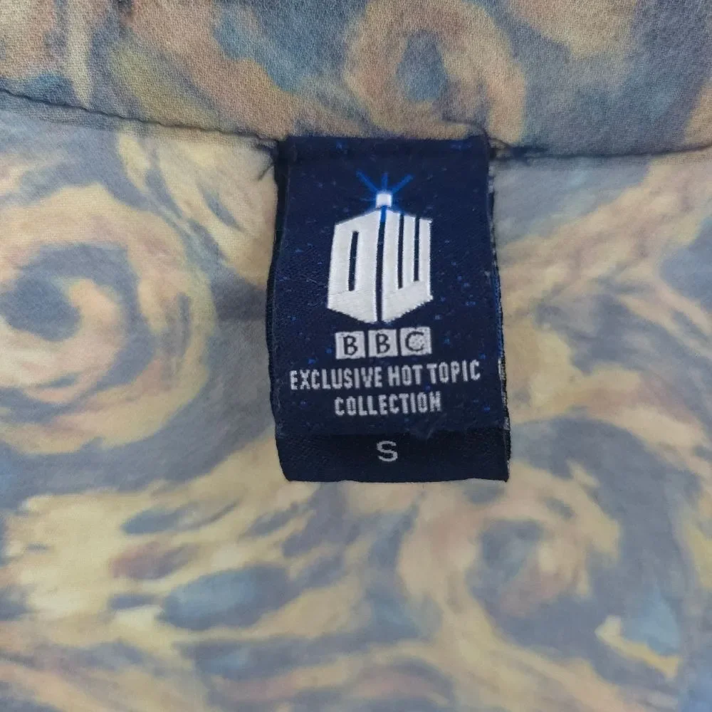 Doctor Who Exploding Tardis Kimono Chiffon Fringe Open Front Comic Con - Picture 4 of 14
